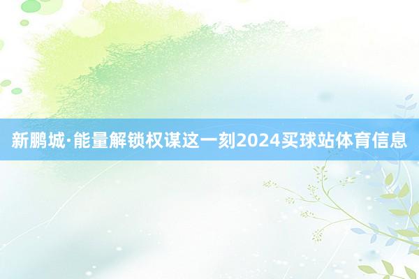 新鹏城·能量解锁权谋这一刻2024买球站体育信息