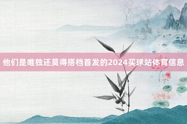 他们是唯独还莫得搭档首发的2024买球站体育信息
