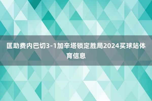匡助费内巴切3-1加辛塔锁定胜局2024买球站体育信息