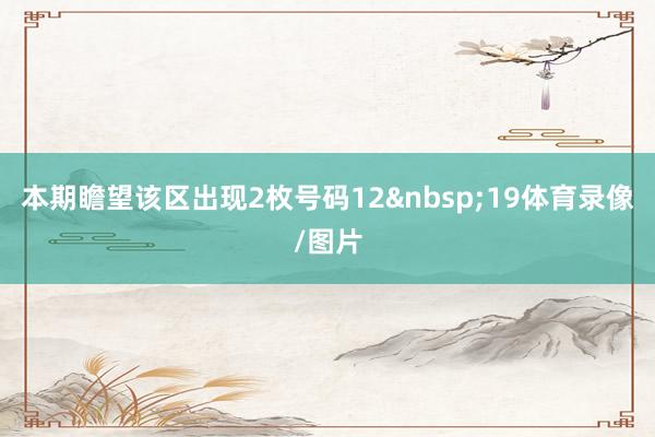 本期瞻望该区出现2枚号码12&nbsp;19体育录像/图片