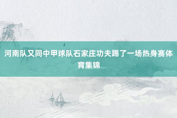 河南队又同中甲球队石家庄功夫踢了一场热身赛体育集锦