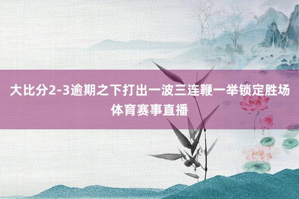 大比分2-3逾期之下打出一波三连鞭一举锁定胜场体育赛事直播